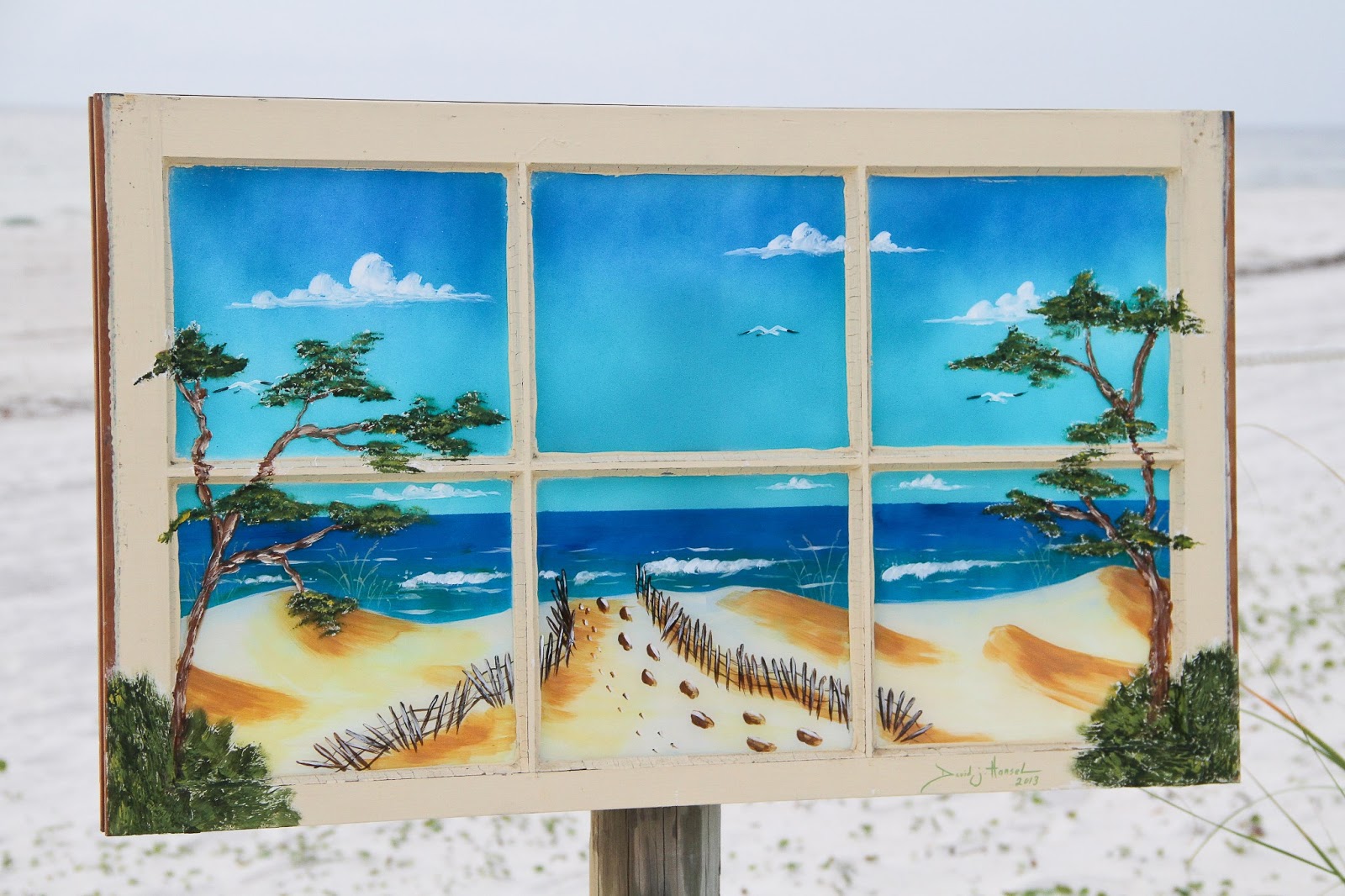 David J. Hansel the Artist Vintage Window Art