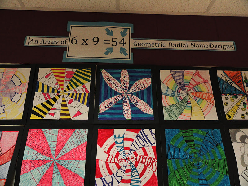 SINKING SPRINGS ART: Art and Math - Sixth Grade Radial Name Design