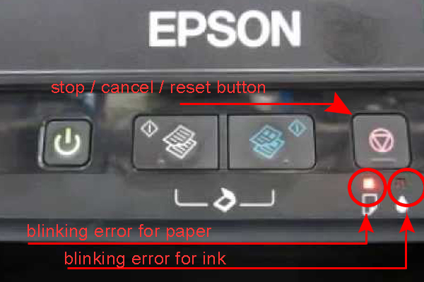 epson l210 blinks ink and paper