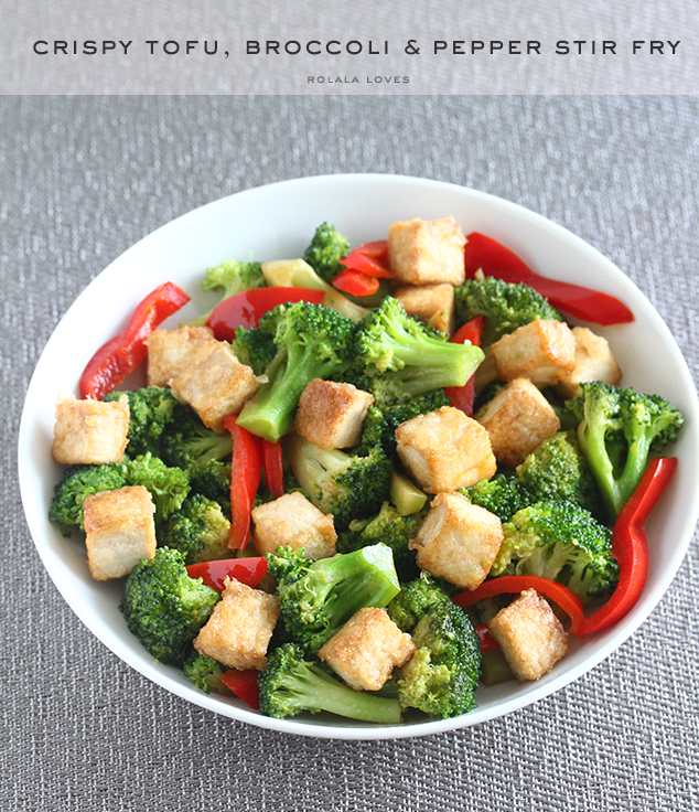 Crispy Tofu, Broccoli and Pepper Stir Fry Recipe rolala loves