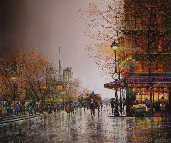 Guy Dessapt 1938 | French Impressionist painter | Paris autumn