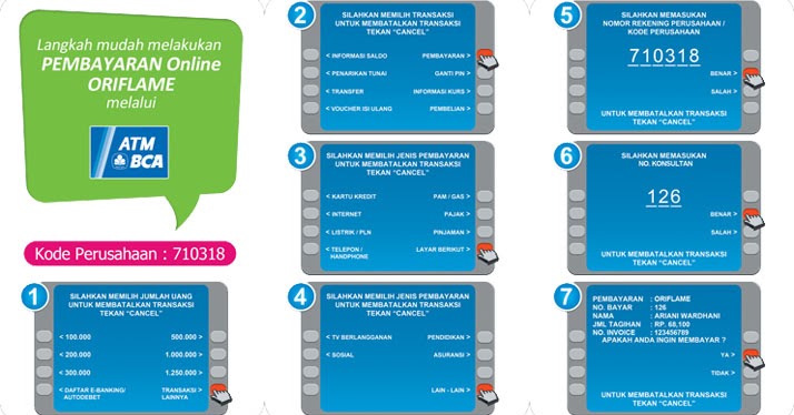 Pembayaran Oriflame Via Atm Bca