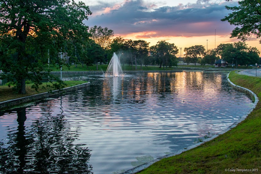 August 4, 2015 Deering Oaks Park and Pond at sunset in the summer. Photo by Corey Templeton.