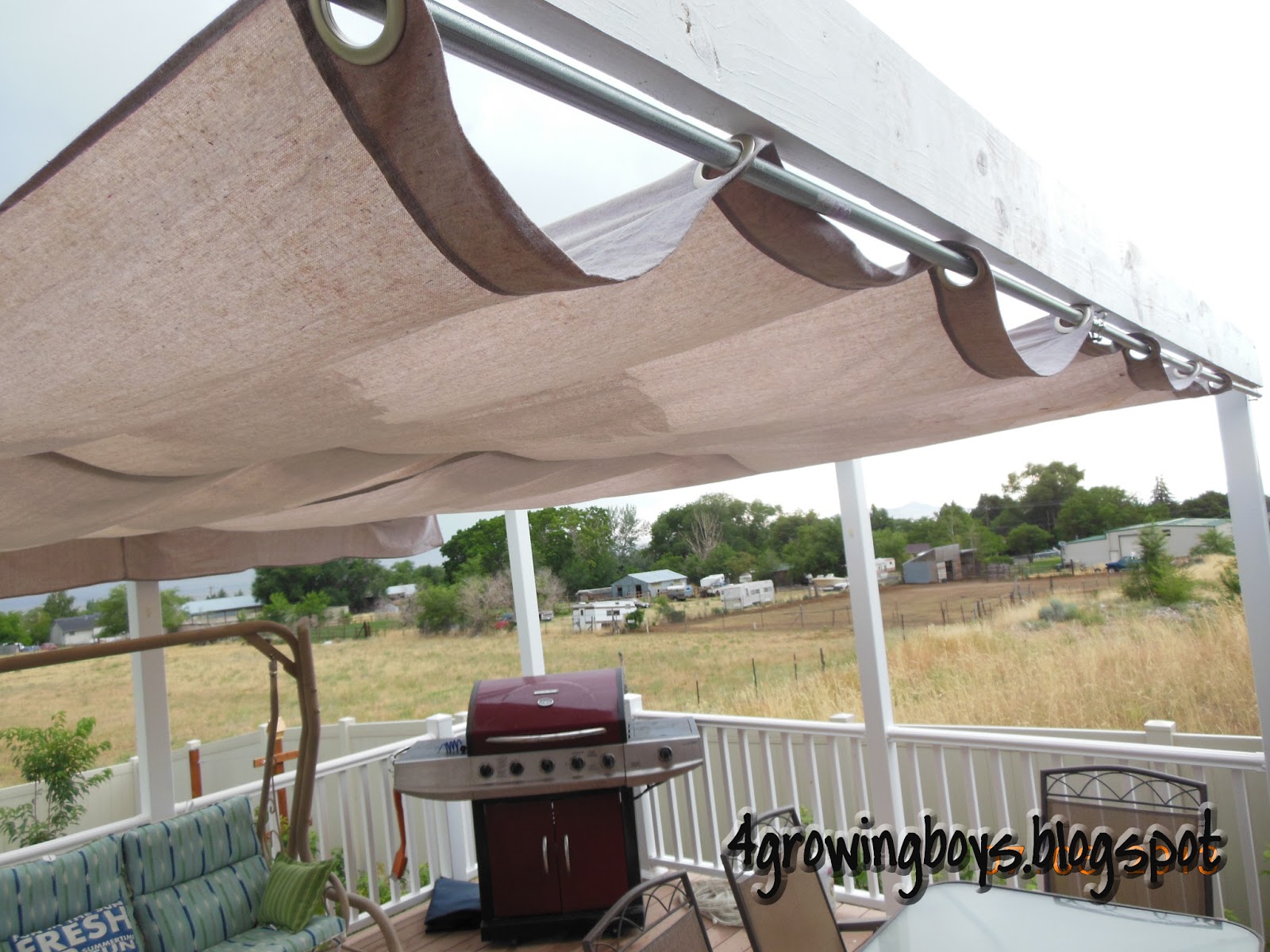 4 Growing Boys Canvas Awning how to....and a summertime word art.