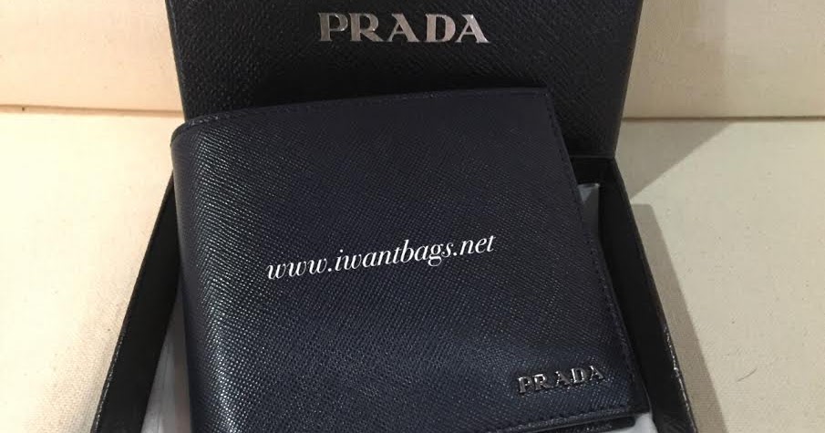 Prada 2M0513 Saffiano Men\u0026#39;s Wallet in Bicolor -Baltico/Nero