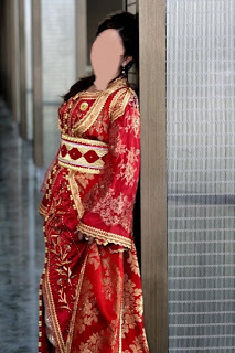 Vente Caftan marocain de haut couture rouge en France 2015 2014