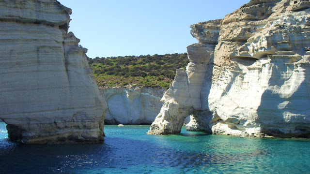 the natural arches of Kleftiko in Milos island