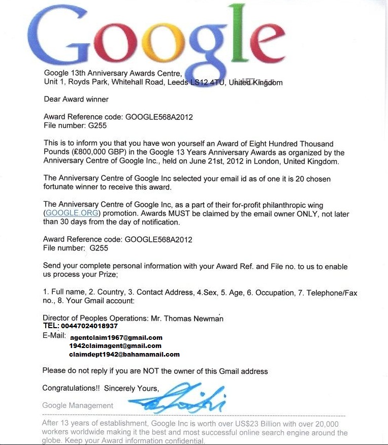 congratulation emails
