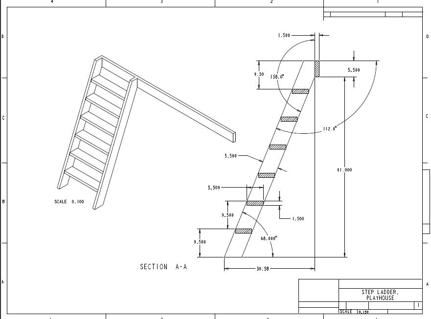 Gerald's Playhouse Project Playhouse Ladder Drawing