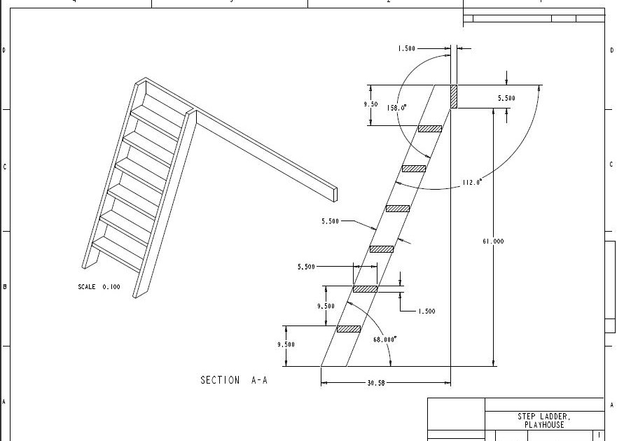 Gerald's Playhouse Project Playhouse Ladder Drawing
