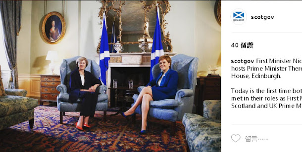 英國首相梅伊(左)強硬的脫歐態度,蘇格蘭首席部長斯特金(右)也不相讓,一心想脫離英國獨立後加入歐盟。 英國首相梅伊(左)強硬的脫歐態度,蘇格蘭首席部長斯特金(右)也不相讓,一心想脫離英國獨立後加入歐盟。