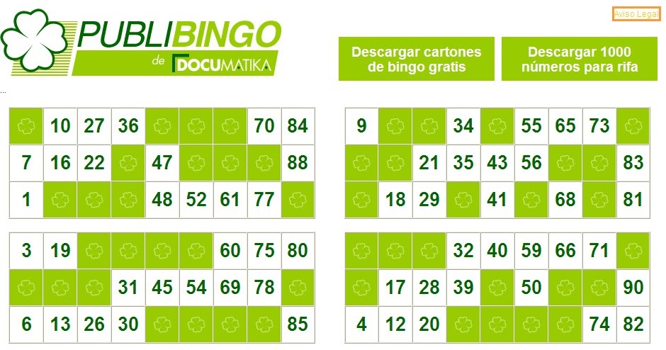 Imprimir Cartones Bingo Binvi Pdfl