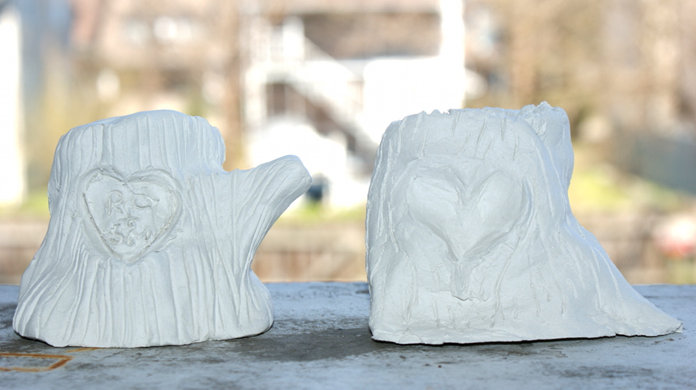 DIY Ring Holder Handmade Clay Heart Tree Stump Ring Holder for