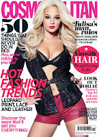 Tulisa Contostavlos graces the cover of Cosmopolitan Uk Nov 2012 in a black bra and shord red leather shorts