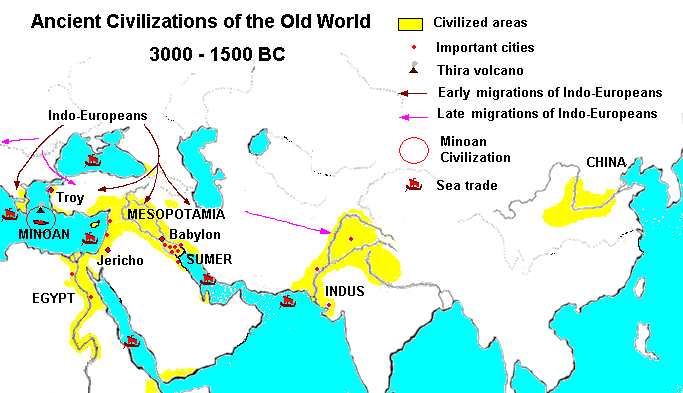 Early river valley civilizations map