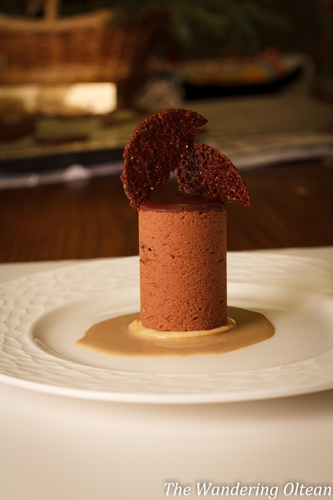 Chocolate Fondant with Coffee Cream and Chocolate Dentelles The