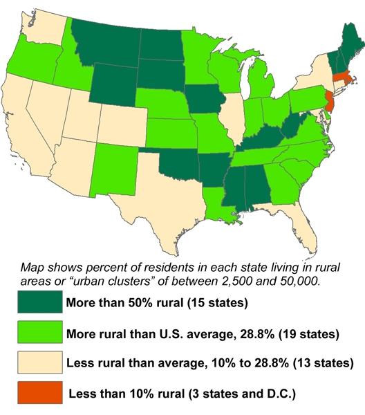 The Rural Blog Almost 30 percent of Americans live in rural areas or nonmetropolitan towns