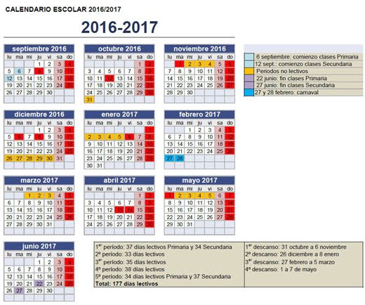 Calendario 2016-2017