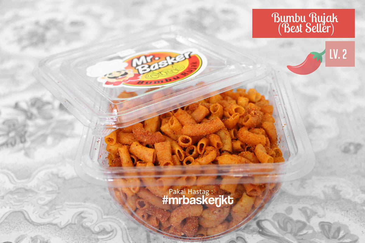 Rasa Best Seller Mr Basker Bumbu Rujak Extra Pedas Makaroni Mr Basker