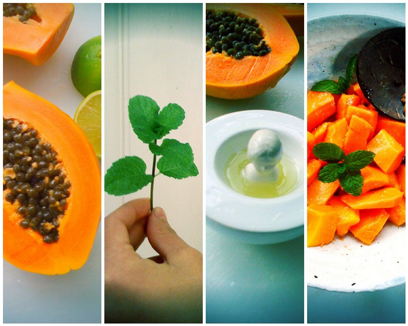 Vegan Recipes Papaya, Lime and Mint Salad