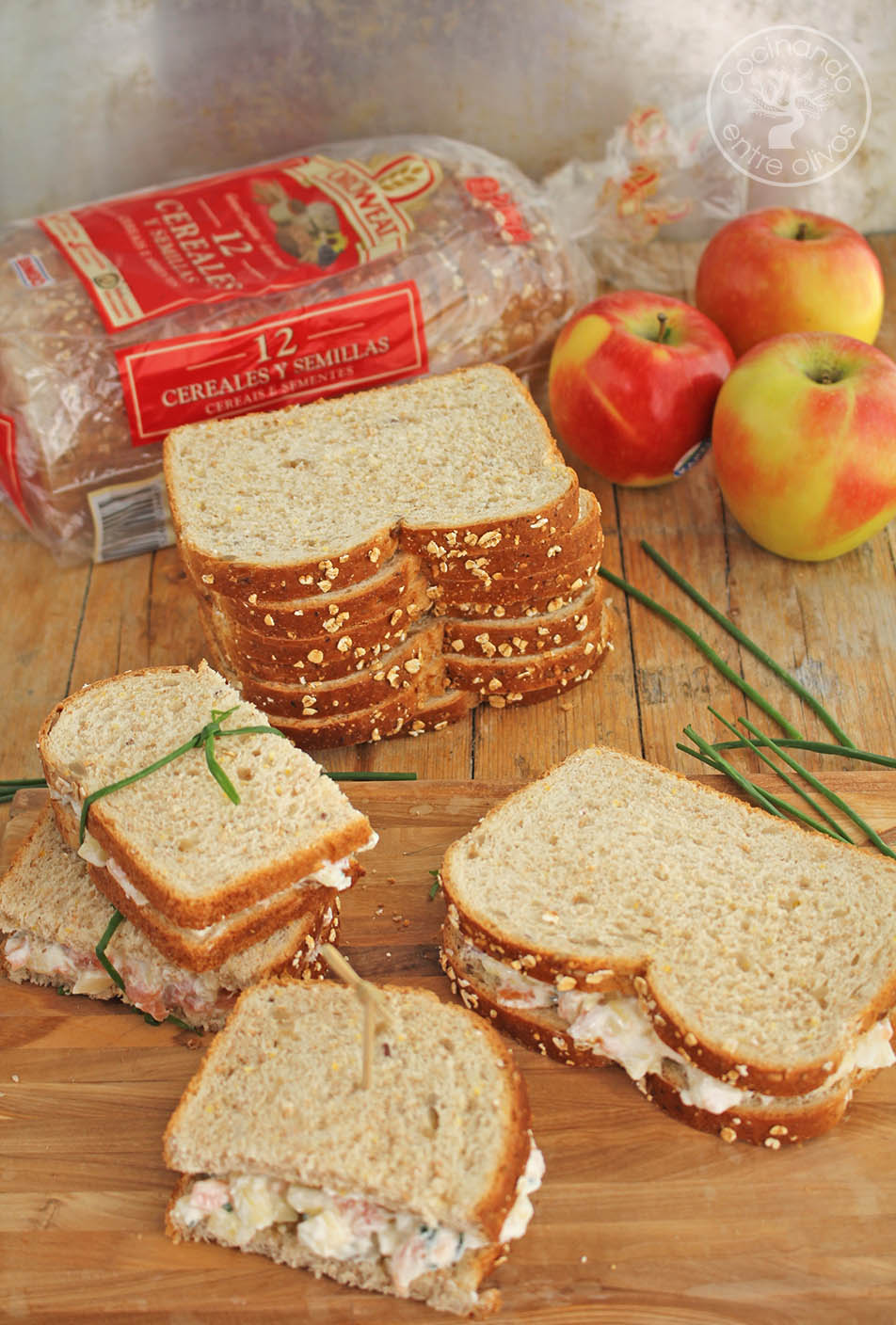 Sándwich de salmón ahumado y manzana. Receta paso a paso Cocinando