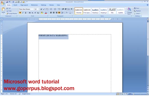 Cara Membuat Biodata Di Microsoft Word