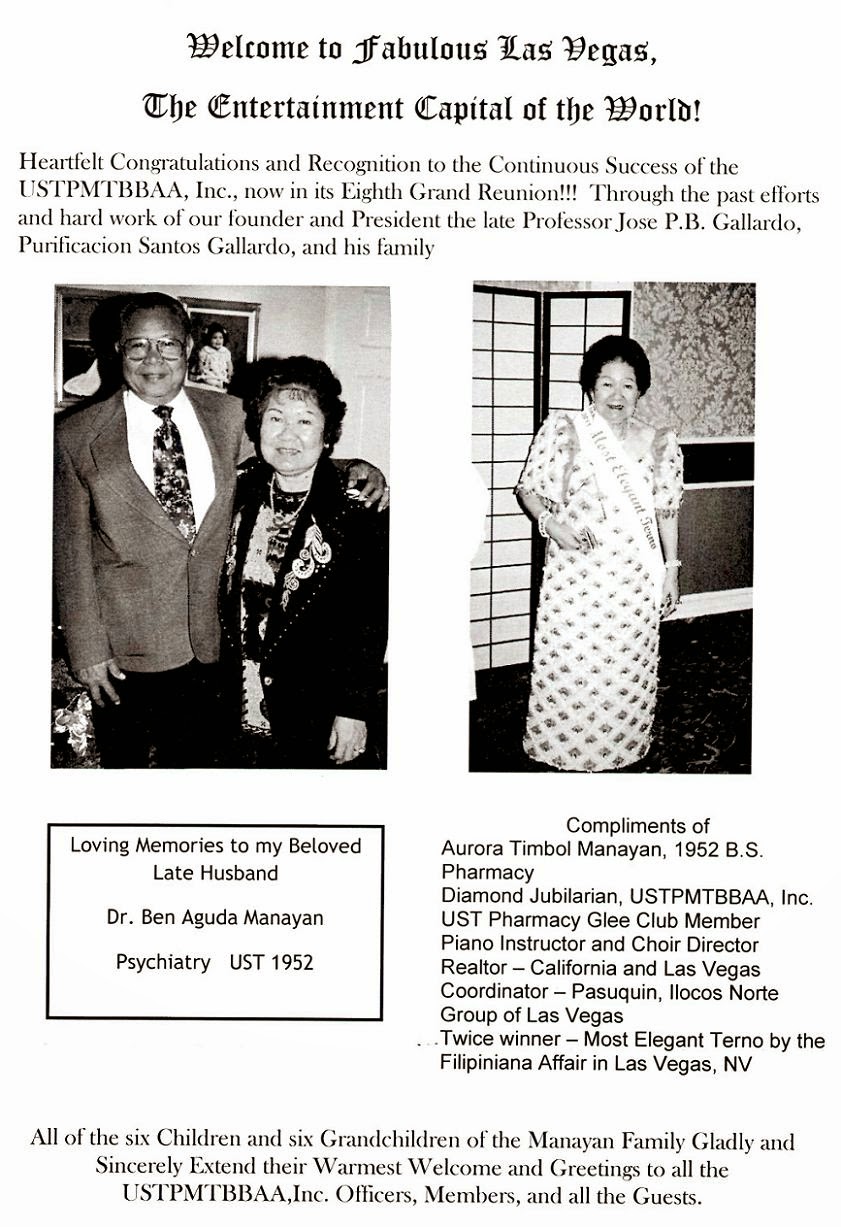 UNIVERSITY OF SANTO TOMAS GRAND ALUMNI Souvenir Program Ads Greetings