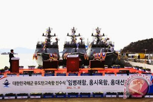 Deretan kapal perang patroli berpeluru kendali baru Korea Selatan dari kelas Gumdoksuri