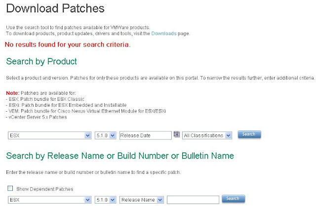 Search and Download VMware Patches