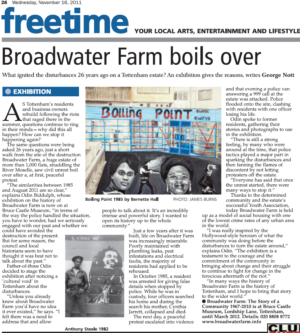 Bruce Castle News Broadwater Farm Exhibition in the Enfield