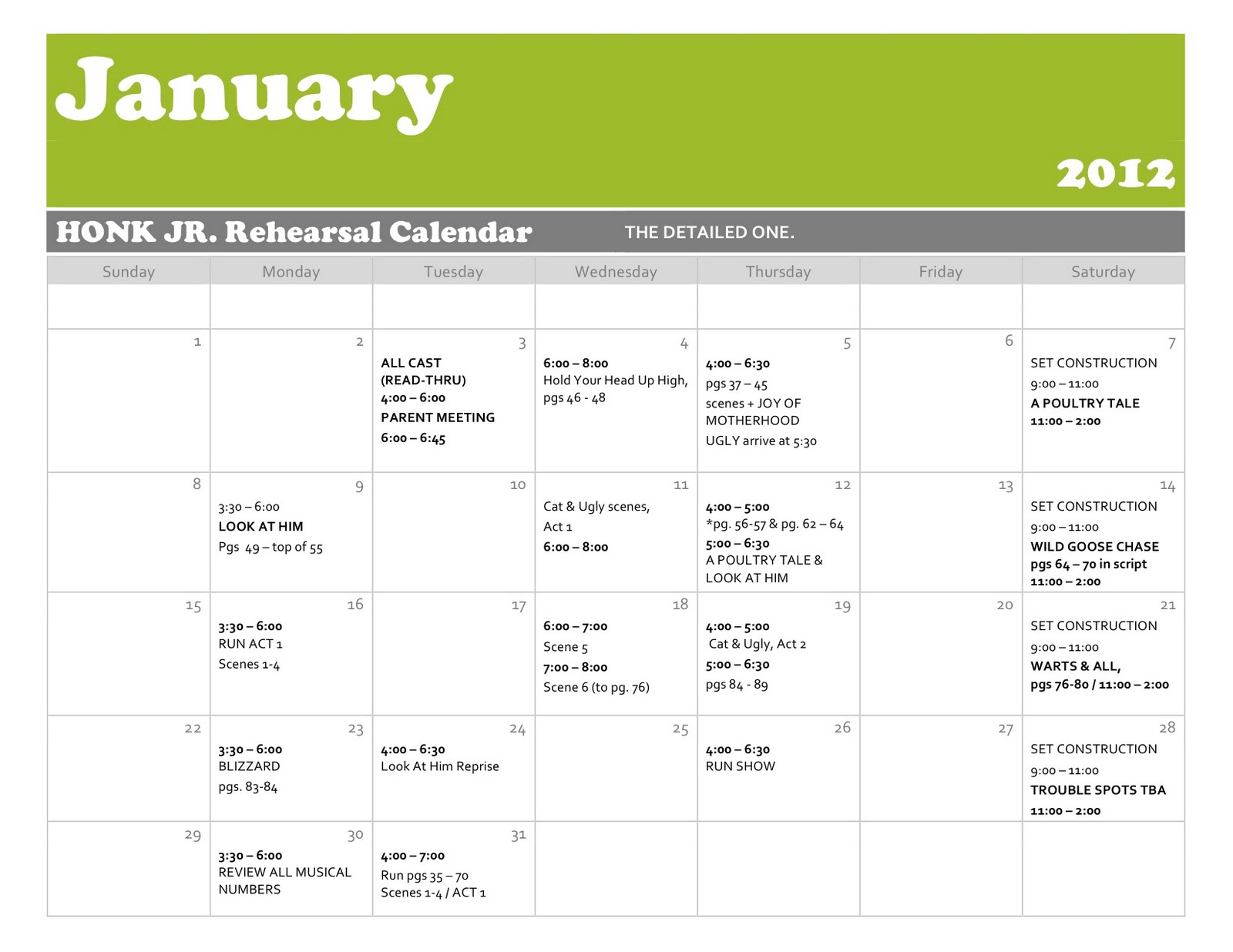 detailed calendar