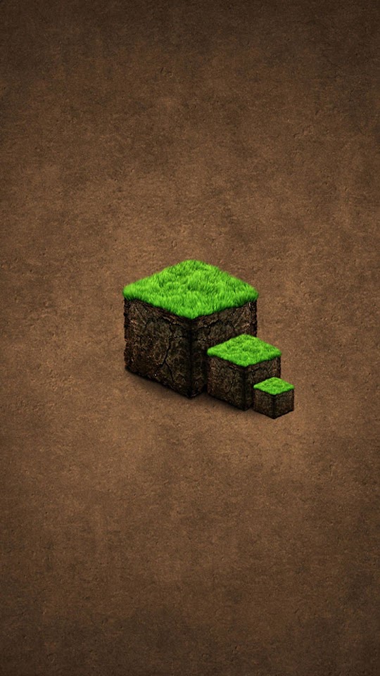 Green Grass Cube Steps Android Wallpaper