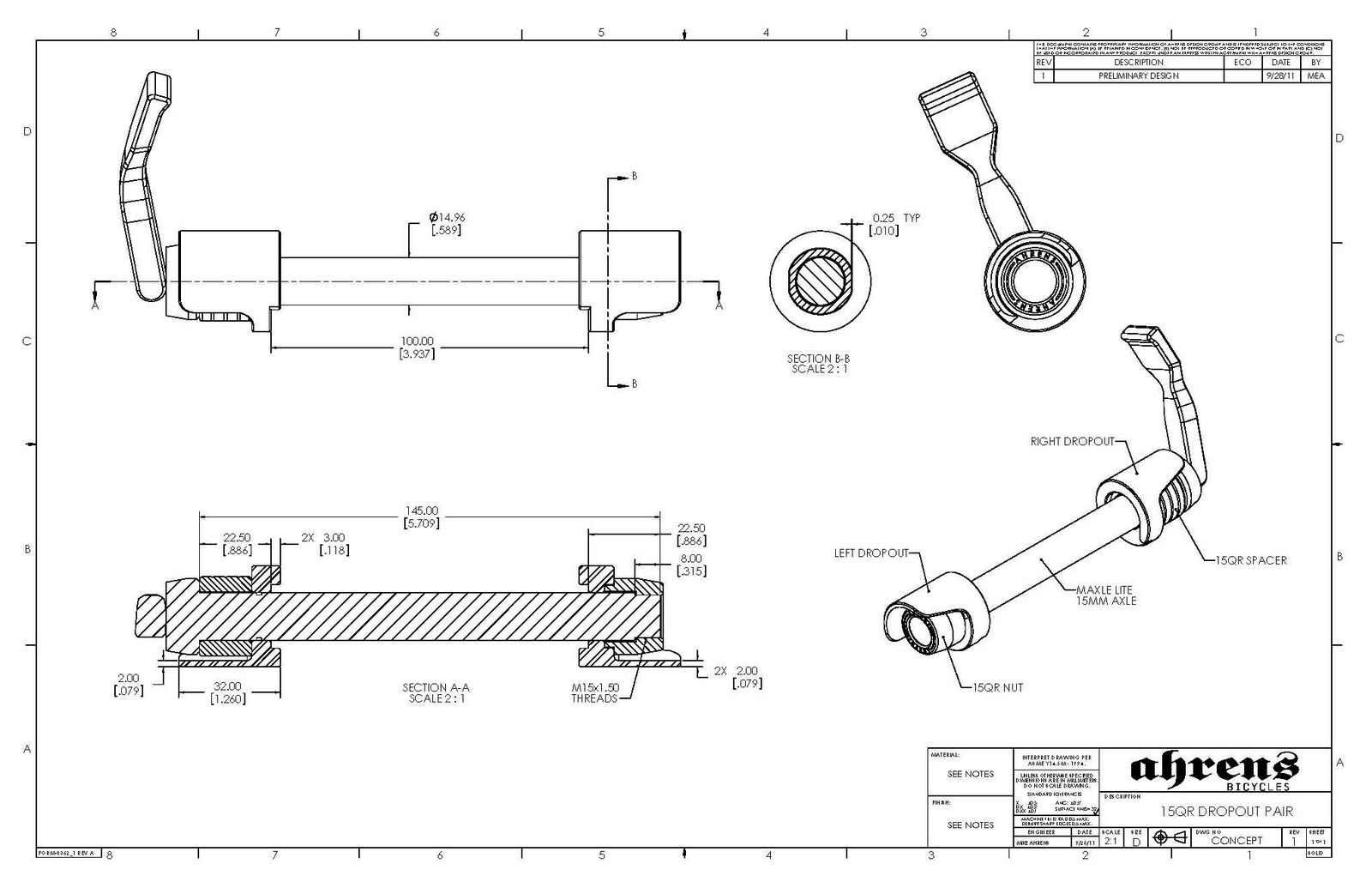Ahrens Bicycles Blog 15QR Fork Dropout Concept