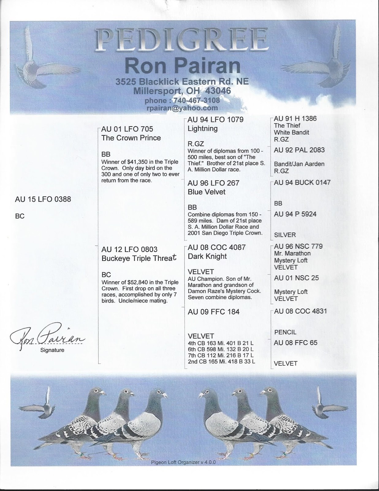AMERICAN RACING PIGEON UNION December 2015