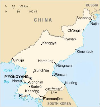 North Korea Map Political Regional