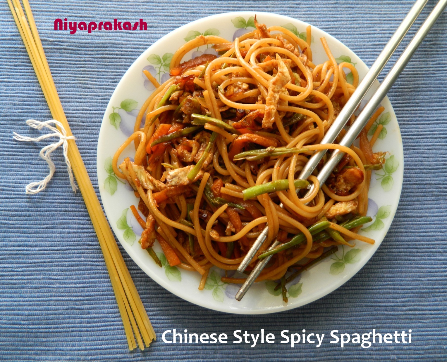 Niya's World Chinese style Spicy Spaghetti
