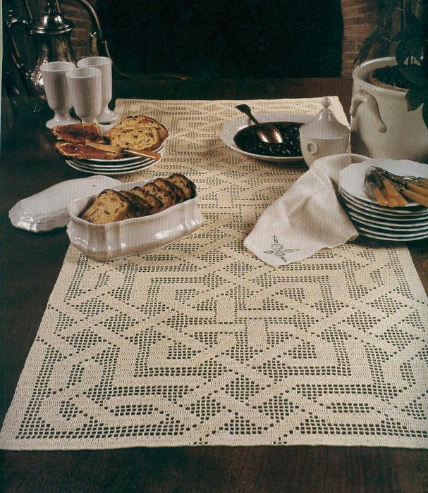 Филейное Вязание // Filet Crochet: Дорожка Филейного Вязания