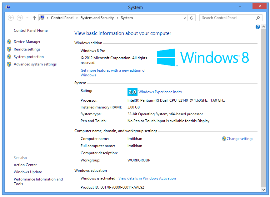 Key Windows 8 Pro & Activator