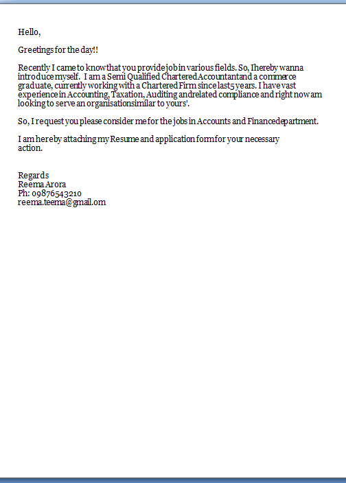 should i attach a cover letters