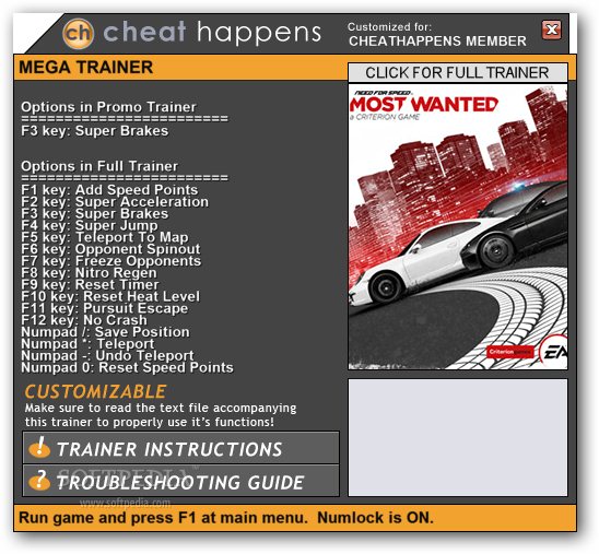 need for speed most wanted be v1.3 trainer need for speed most wanted be v1.3 trainer