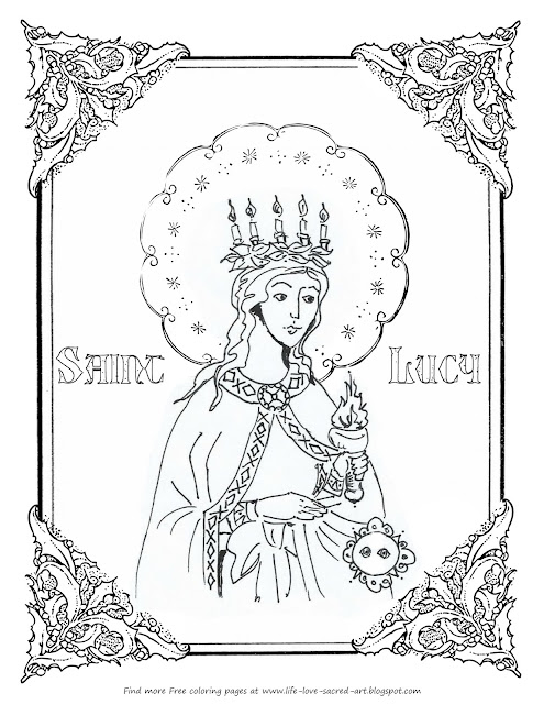 Life, Love, & Sacred Art: FREE St. Lucy Coloring Page