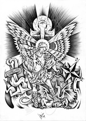 free design st michael tattoo