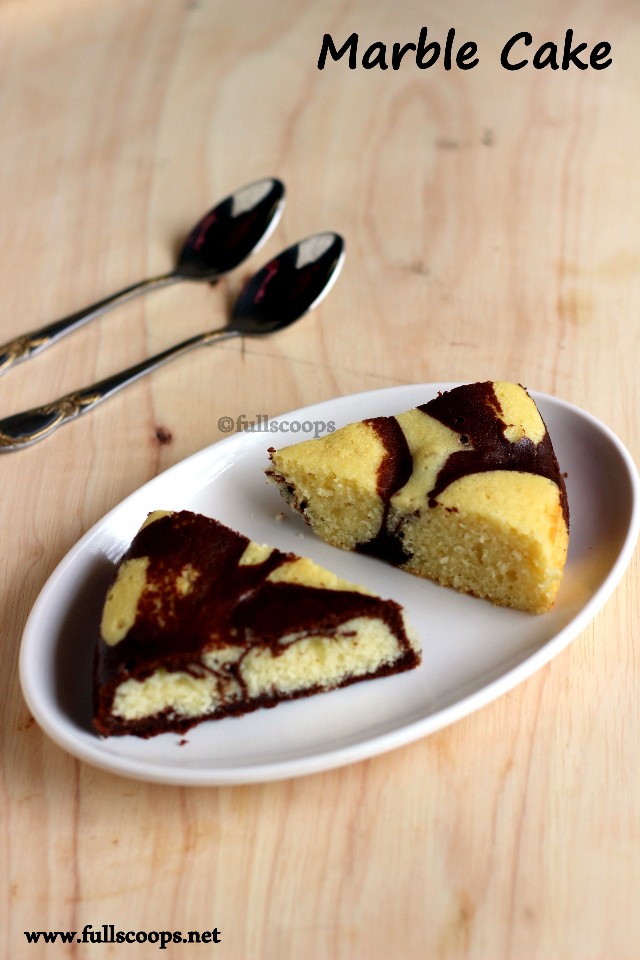 Marble Cake Recipe / Vanilla and Chocolate Marble Cake Full Scoops