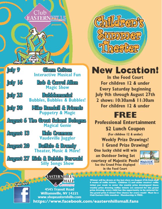 FREE Kids Entertainment @ Eastern Hills Mall this Summer