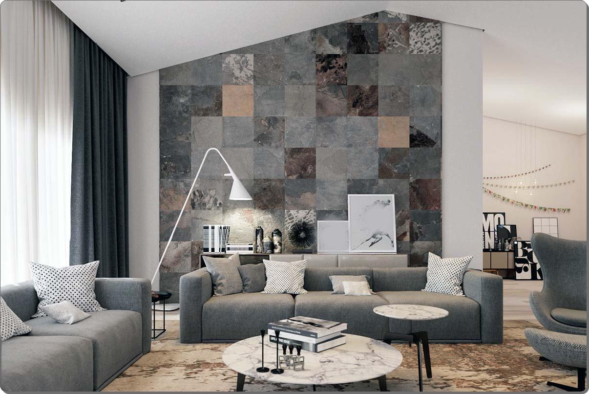Wall tekstur design for stuen: ideer & inspirasjon interiør ...