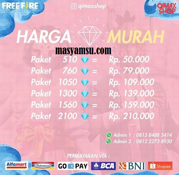 Qimaxshop Top Up Diamond FF Murah, Begini Caranya ! | Masyamsu