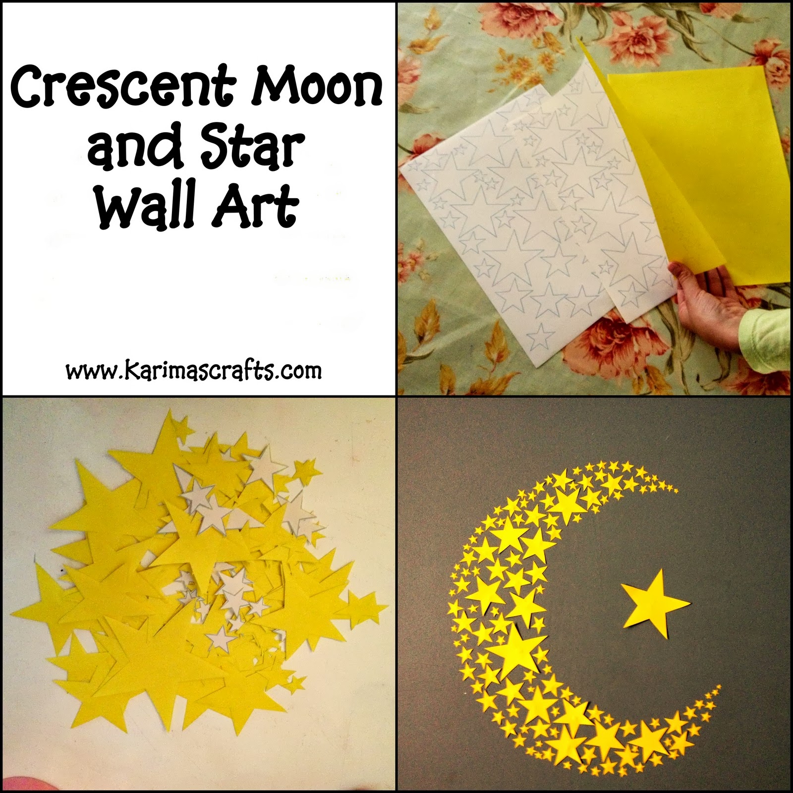 crescent moon and stars wall art ramadan crafts