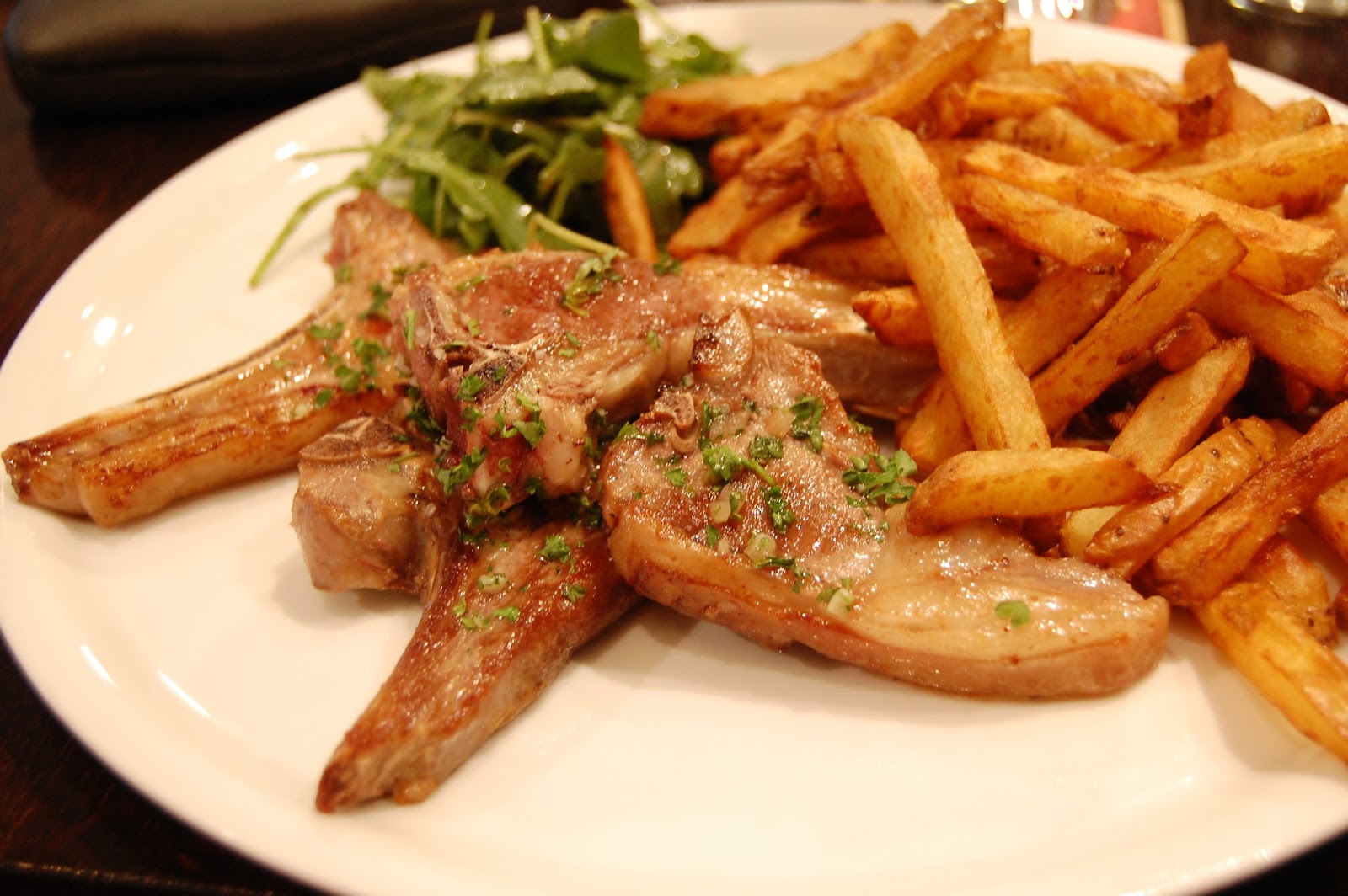 mugofstrongtea Paulliac Lamb chops and limp chips at Bistro Le Grand