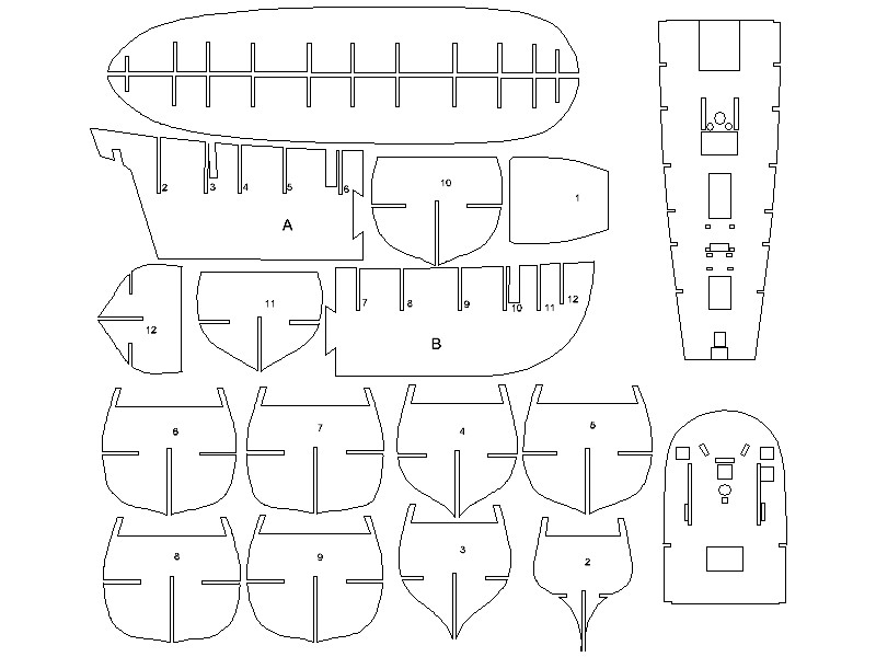 Wooden Model Builder: H.M.S Bounty PDF Drawings