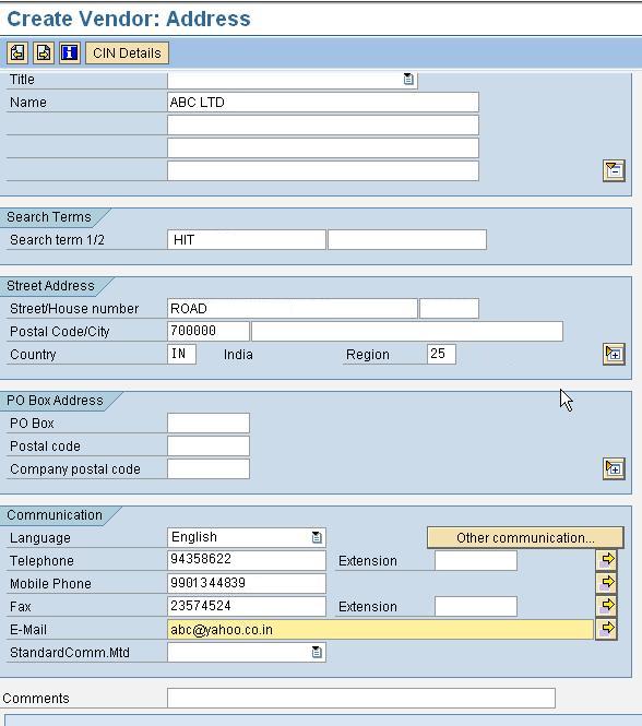 How to Create Vendor Code in SAP MM / SD T Code XK01